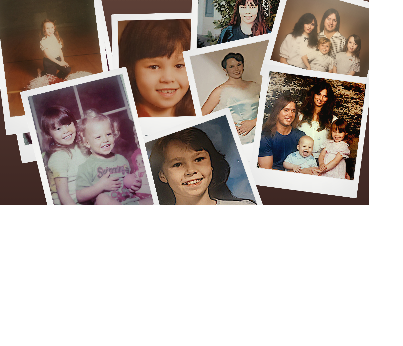 Childhood family photo collage